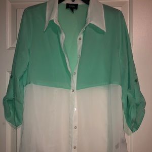 Sheer Button Down Top